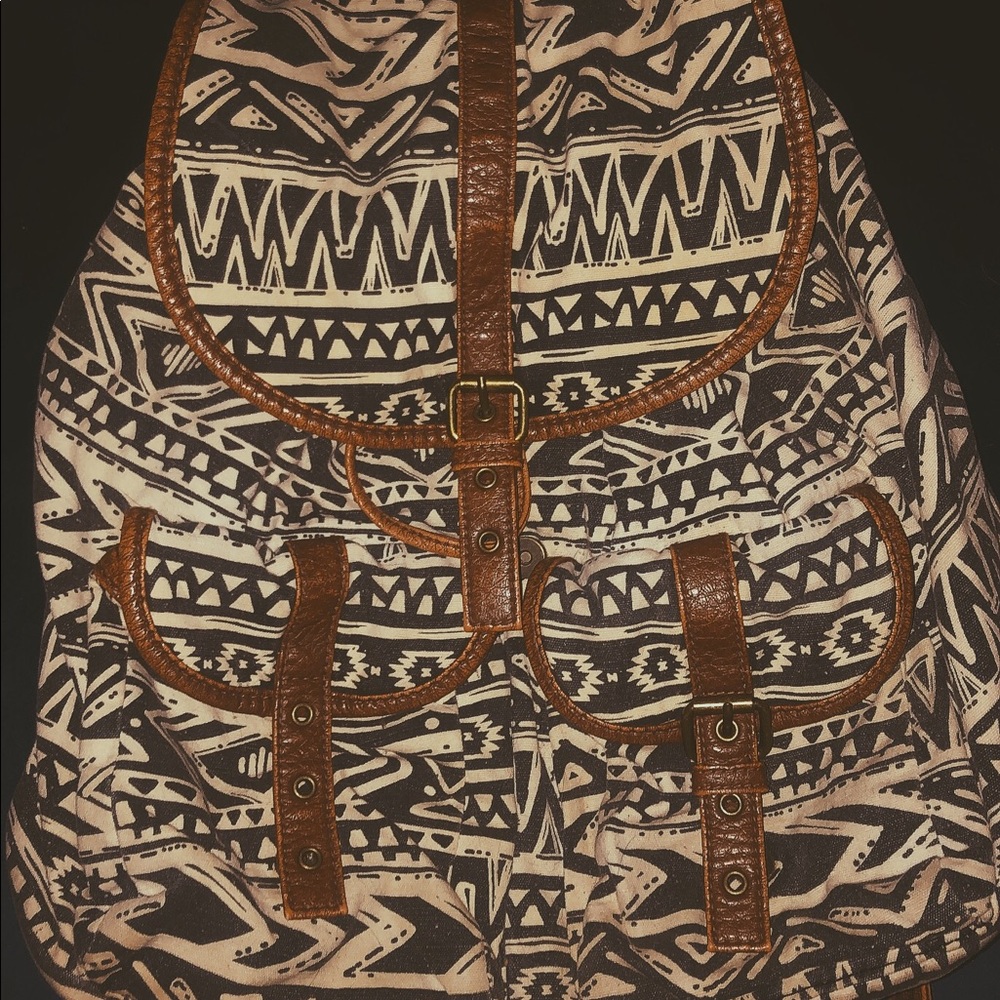 ⚡️Aztec/Tribal Backpack with Faux Leather Detail⚡️